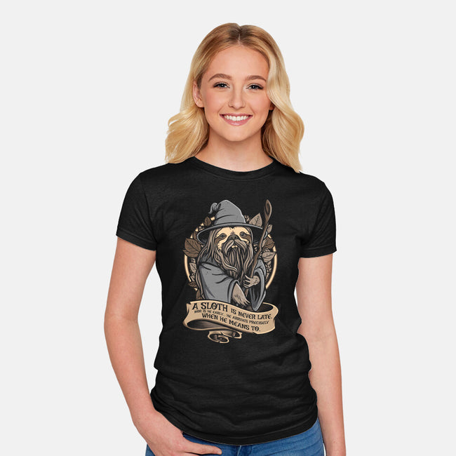 Sloth The Grey-Womens-Fitted-Tee-Olipop