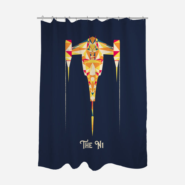 The N1-None-Polyester-Shower Curtain-rocketman_art