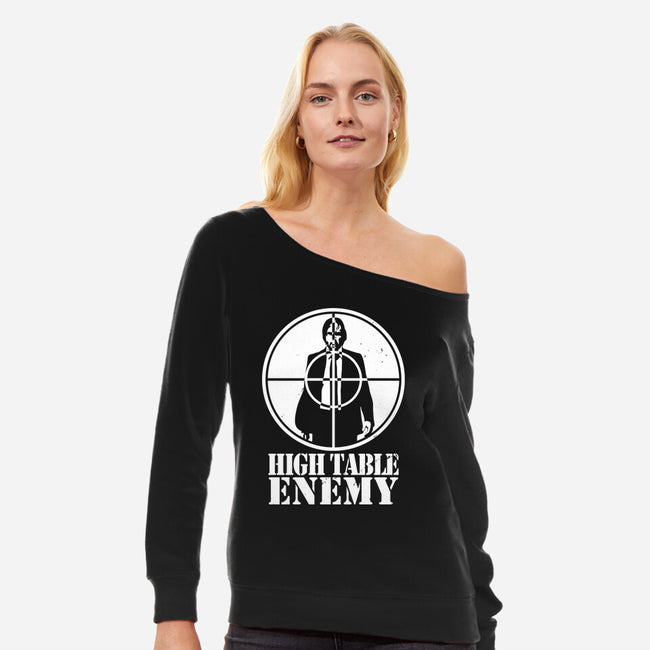 High Table Enemy-Womens-Off Shoulder-Sweatshirt-Boggs Nicolas