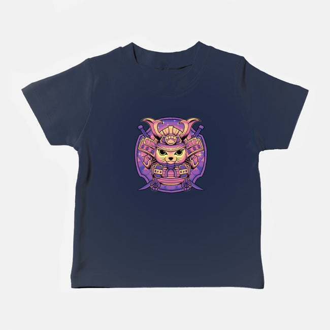 Samurai Neko-Baby-Basic-Tee-Astrobot Invention