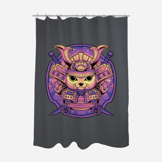 Samurai Neko-None-Polyester-Shower Curtain-Astrobot Invention