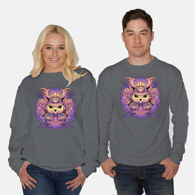 Samurai Neko-Unisex-Crew Neck-Sweatshirt-Astrobot Invention