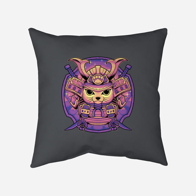 Samurai Neko-None-Removable Cover w Insert-Throw Pillow-Astrobot Invention