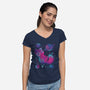 Galaxy Cuteness-Womens-V-Neck-Tee-ricolaa