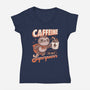 Caffeine Is My Superpower-Womens-V-Neck-Tee-ricolaa