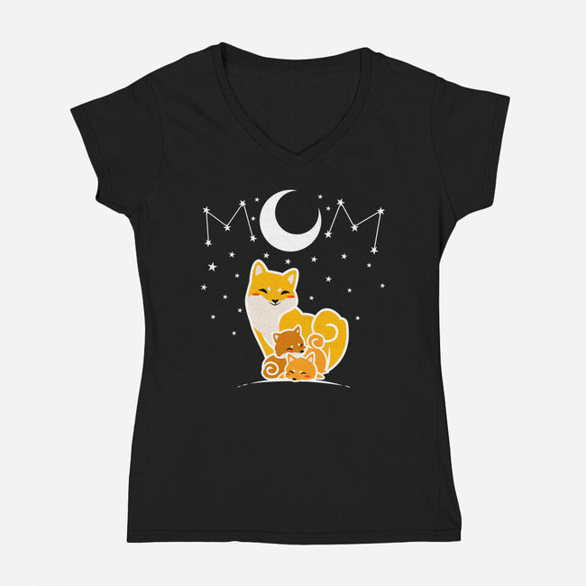 Shiba Inu Mom-Womens-V-Neck-Tee-bloomgrace28