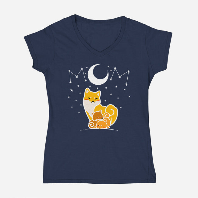 Shiba Inu Mom-Womens-V-Neck-Tee-bloomgrace28