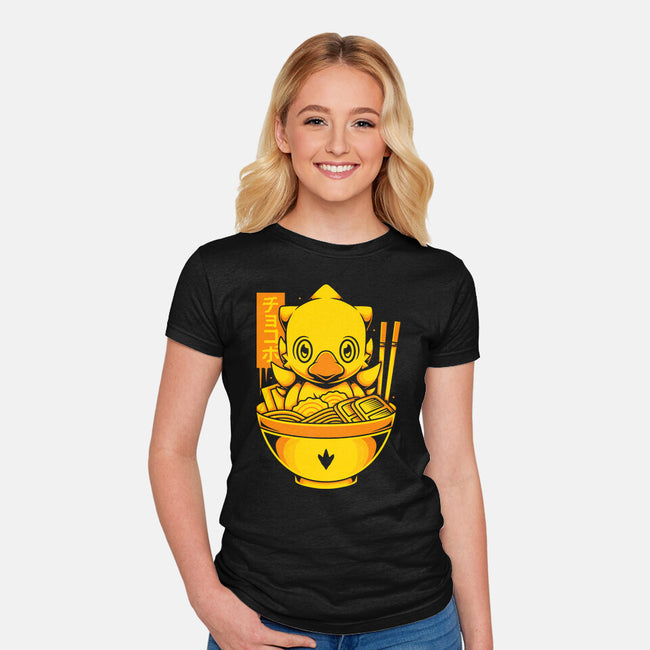Chocobo Ramen-Womens-Fitted-Tee-Alundrart