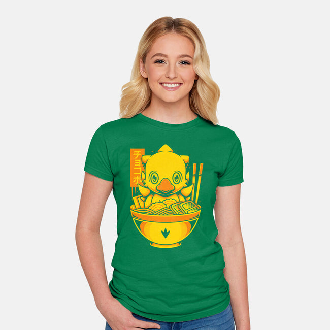 Chocobo Ramen-Womens-Fitted-Tee-Alundrart