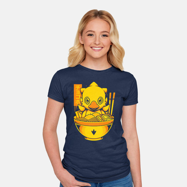 Chocobo Ramen-Womens-Fitted-Tee-Alundrart