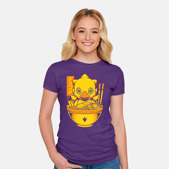 Chocobo Ramen-Womens-Fitted-Tee-Alundrart