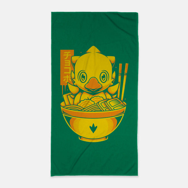 Chocobo Ramen-None-Beach-Towel-Alundrart