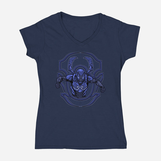 Beetle-Man-Womens-V-Neck-Tee-Astrobot Invention