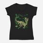 Jurassic Raptor-Womens-V-Neck-Tee-estudiofitas