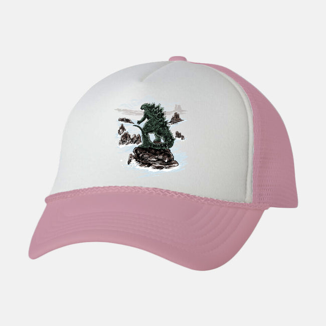 Kaiju Above The Sea Of Fog-Unisex-Trucker-Hat-zascanauta