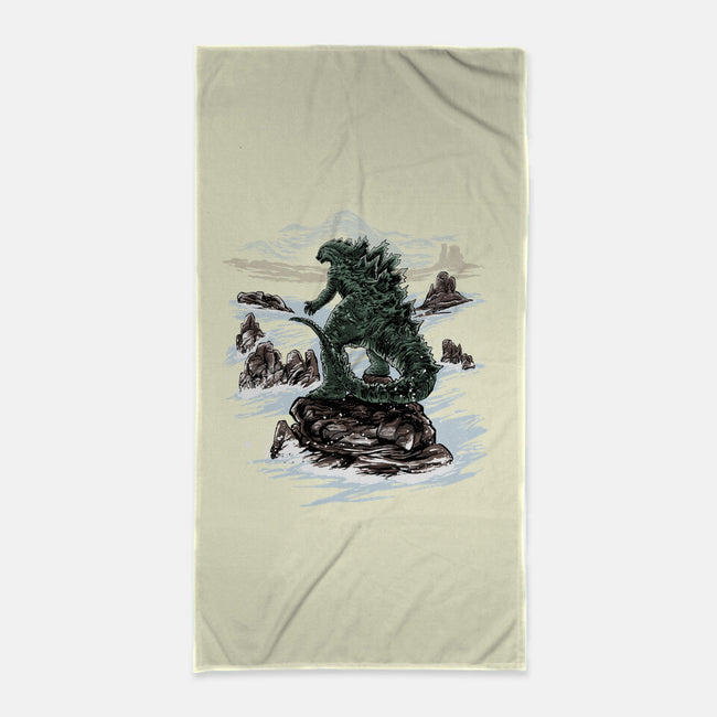Kaiju Above The Sea Of Fog-None-Beach-Towel-zascanauta