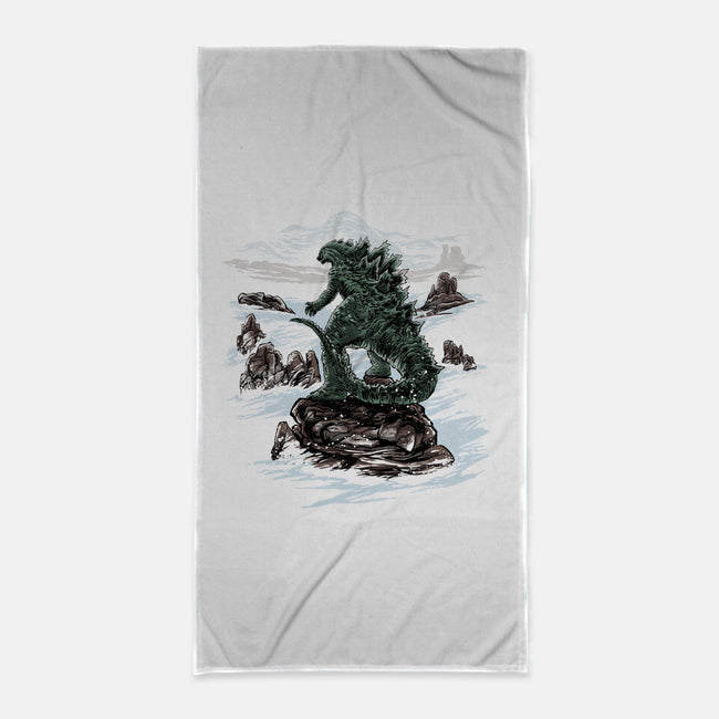 Kaiju Above The Sea Of Fog-None-Beach-Towel-zascanauta
