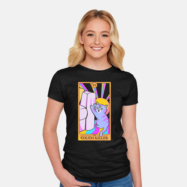 Cat The Couch Killer-Womens-Fitted-Tee-tobefonseca