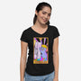 Cat The Couch Killer-Womens-V-Neck-Tee-tobefonseca