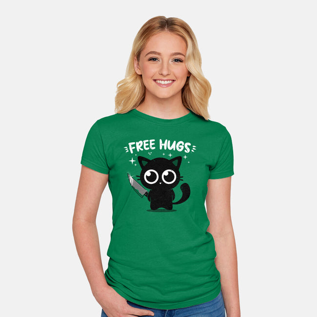 Free Kitty Hugs-Womens-Fitted-Tee-erion_designs