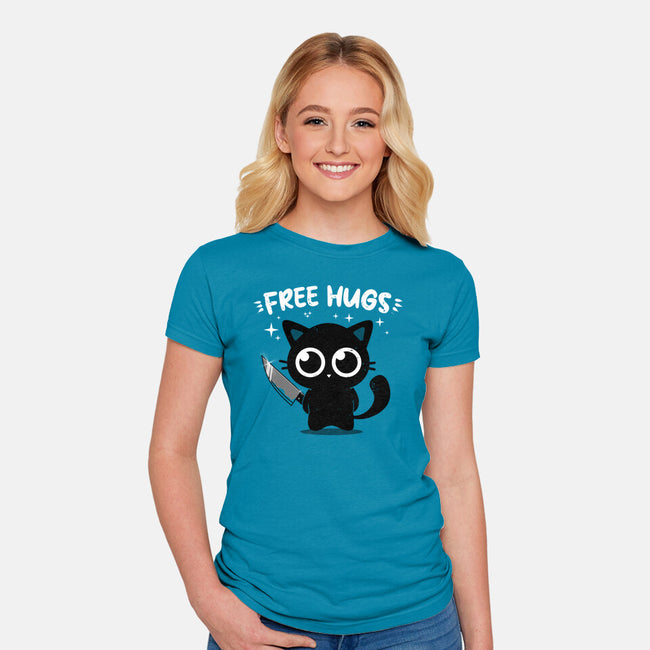 Free Kitty Hugs-Womens-Fitted-Tee-erion_designs
