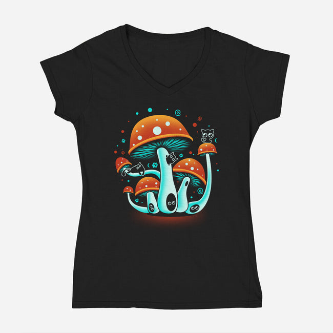 Catland-Womens-V-Neck-Tee-erion_designs