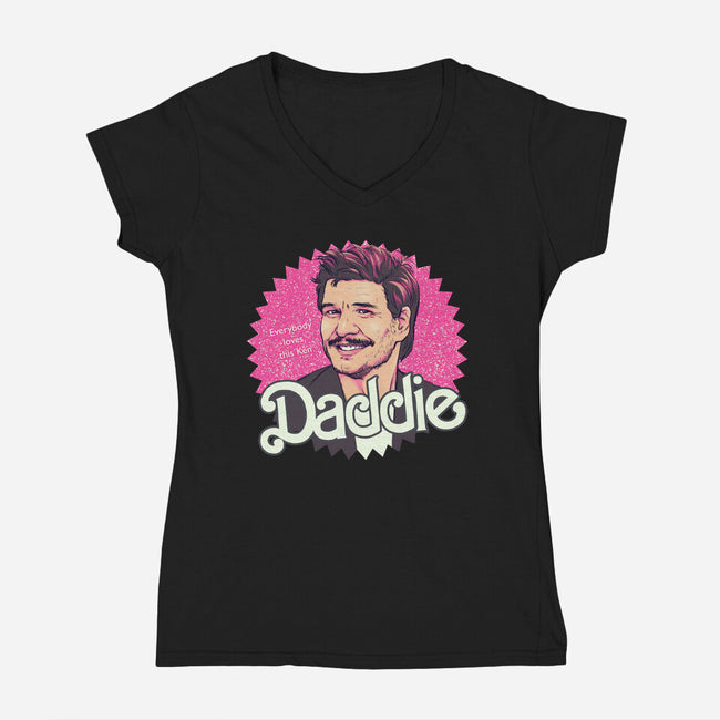 Daddie-Womens-V-Neck-Tee-Geekydog