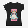 Cinco De Meow-Womens-V-Neck-Tee-Weird & Punderful