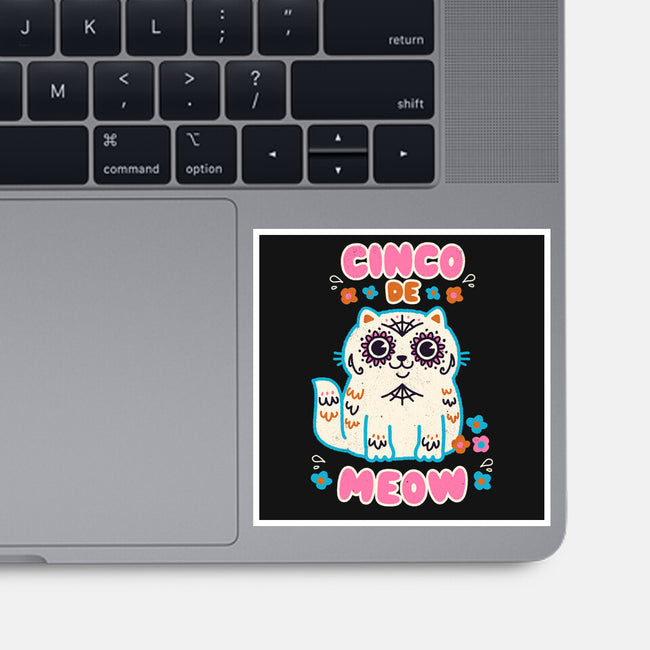 Cinco De Meow-None-Glossy-Sticker-Weird & Punderful