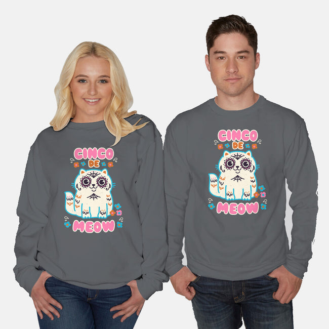 Cinco De Meow-Unisex-Crew Neck-Sweatshirt-Weird & Punderful