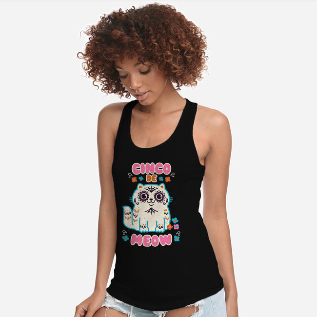 Cinco De Meow-Womens-Racerback-Tank-Weird & Punderful