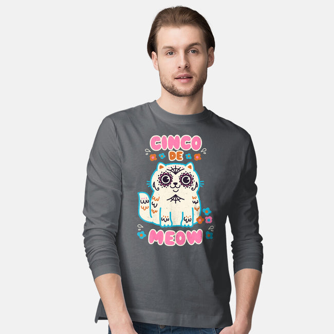 Cinco De Meow-Mens-Long Sleeved-Tee-Weird & Punderful