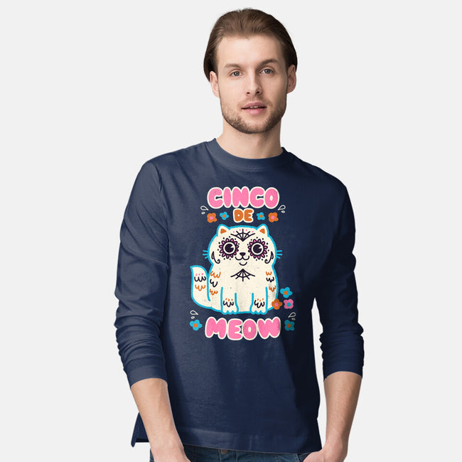 Cinco De Meow-Mens-Long Sleeved-Tee-Weird & Punderful