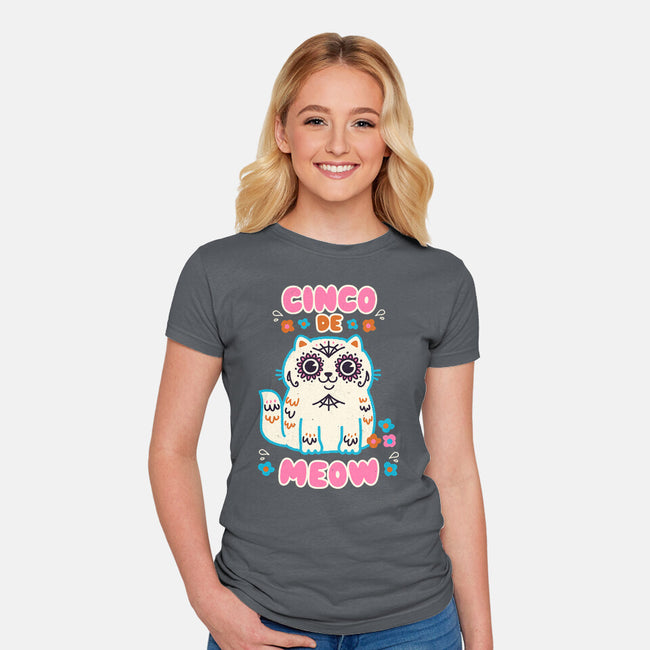 Cinco De Meow-Womens-Fitted-Tee-Weird & Punderful