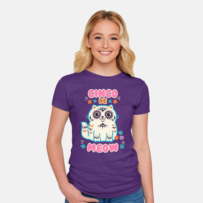 Cinco De Meow-Womens-Fitted-Tee-Weird & Punderful