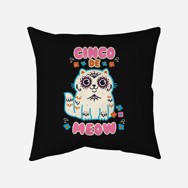 Cinco De Meow-None-Removable Cover-Throw Pillow-Weird & Punderful