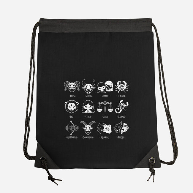 Black Zodiac-None-Drawstring-Bag-xMorfina