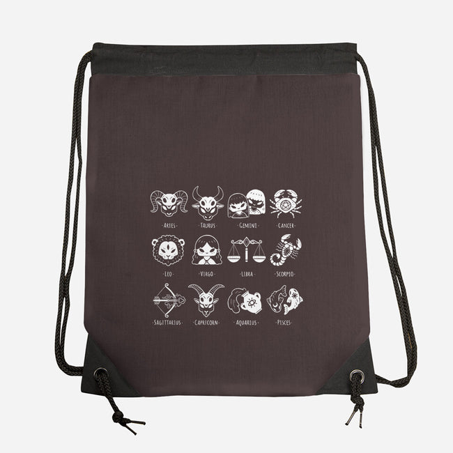 Black Zodiac-None-Drawstring-Bag-xMorfina