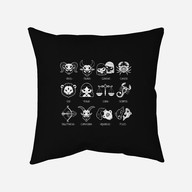 Black Zodiac-None-Removable Cover-Throw Pillow-xMorfina