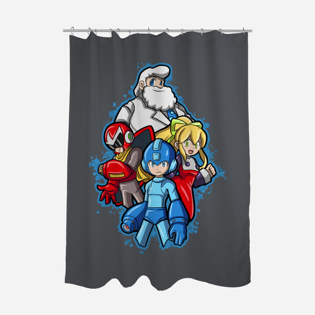 My Robot Family-None-Polyester-Shower Curtain-nickzzarto
