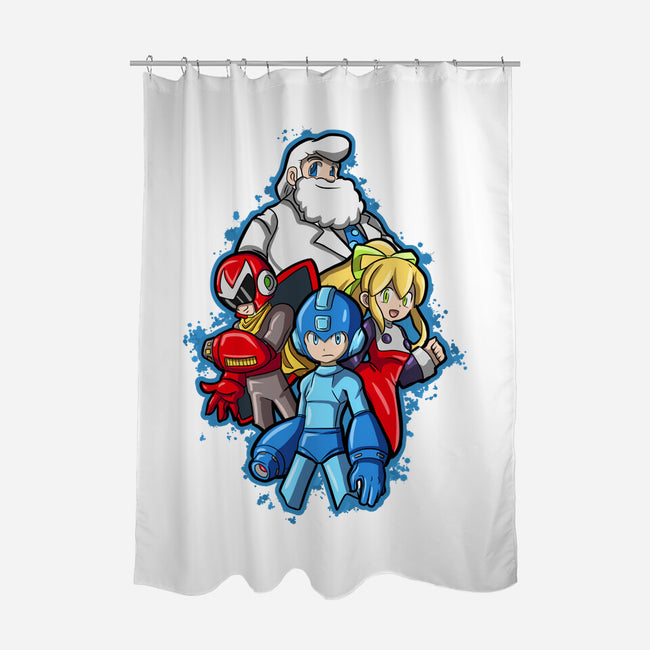 My Robot Family-None-Polyester-Shower Curtain-nickzzarto
