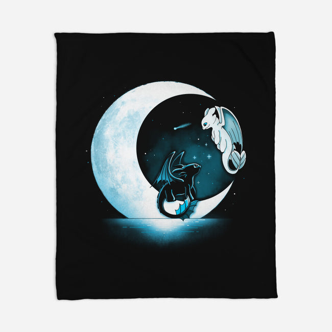 Dragons Moon-None-Fleece-Blanket-Vallina84