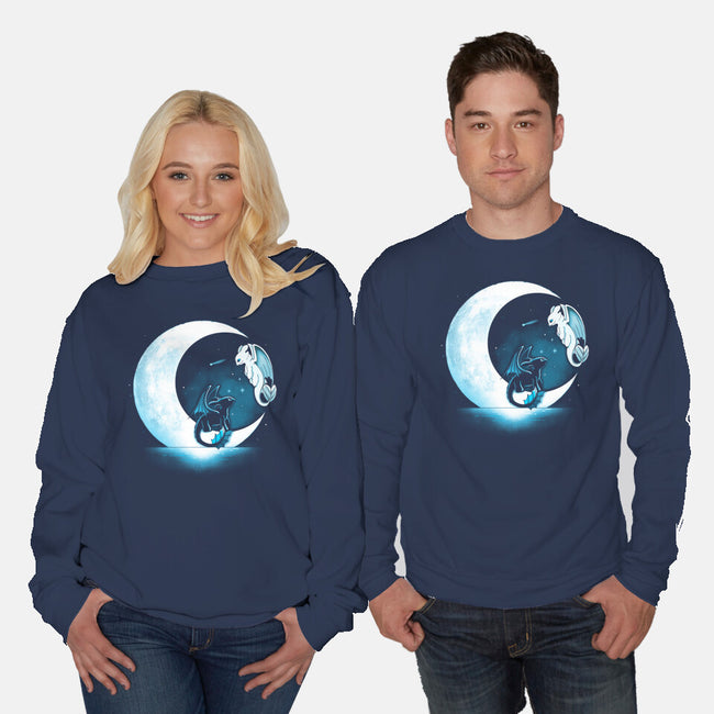Dragons Moon-Unisex-Crew Neck-Sweatshirt-Vallina84