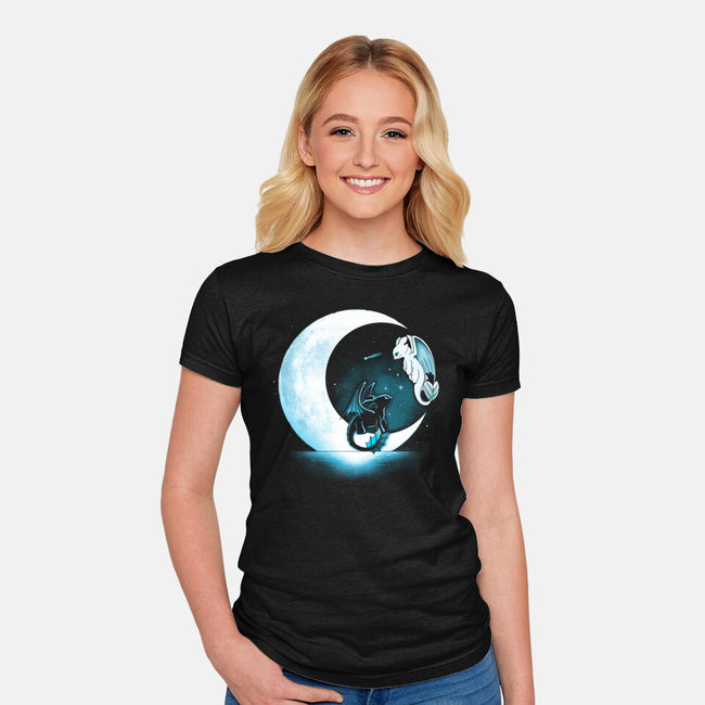 Dragons Moon-Womens-Fitted-Tee-Vallina84