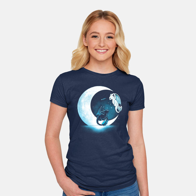 Dragons Moon-Womens-Fitted-Tee-Vallina84