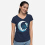 Dragons Moon-Womens-V-Neck-Tee-Vallina84
