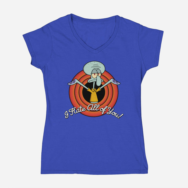 I Hate All Of You Folks-Womens-V-Neck-Tee-Barbadifuoco