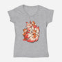 The Kitsune Tattoo-Womens-V-Neck-Tee-ricolaa