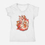 The Kitsune Tattoo-Womens-V-Neck-Tee-ricolaa