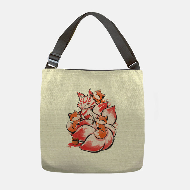 The Kitsune Tattoo-None-Adjustable Tote-Bag-ricolaa